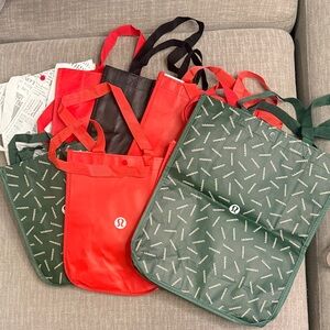 Lululemon Tote Bag Bundle in Green & Red
